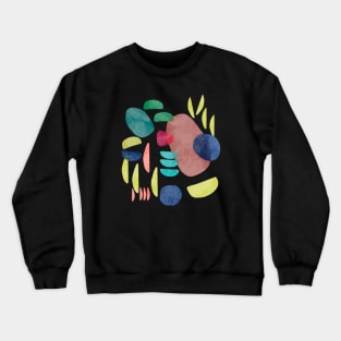 Pocket - Abstract Stains Coral Crewneck Sweatshirt